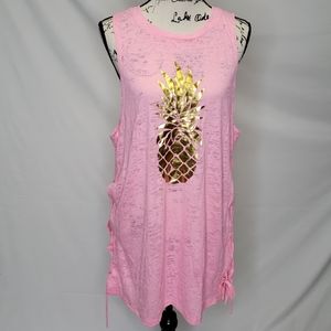 Miken Swim Pineapple Swim Cover up Size L or XL